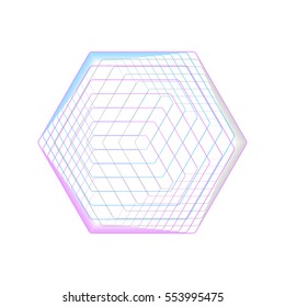 Abstract polygonal logo isolated on white. Geometric design symbol, hexagonal geometry. Vector background made of hexagons.