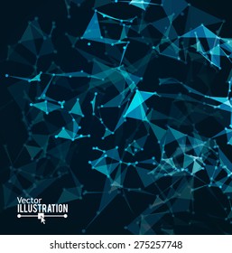 Abstract polygonal low poly background with connecting dots and lines. Connection concept. Vector science background. Polygonal vector background. 