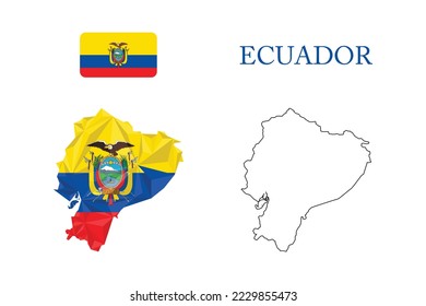 abstract polygonal map of ecuador