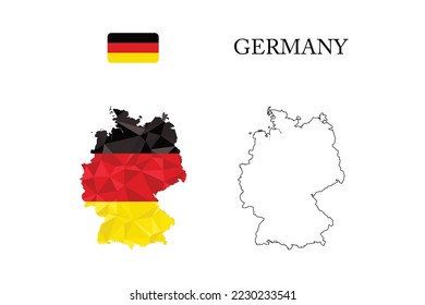 abstract polygonal map of germany