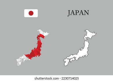 abstract polygonal map of japan