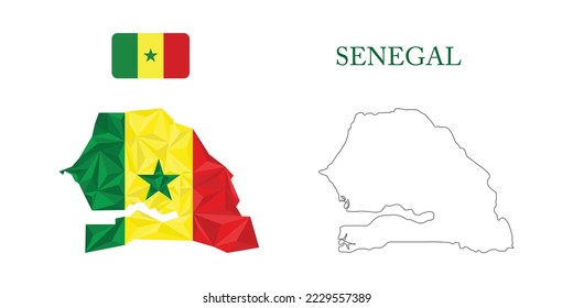 abstract polygonal map of senegal