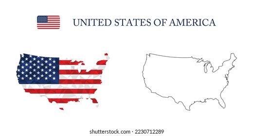 abstract polygonal map of USA