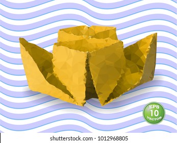 Abstract polygonal marine steamboat. Background consisting of low polygons. Vector illustration.