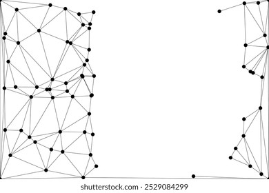 Malla poligonal Abstractas con nodos negros y líneas delgadas, creando un patrón de red geométrica minimalista