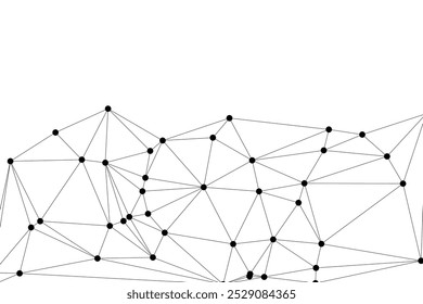 Malla poligonal Abstractas con nodos negros y líneas delgadas, creando un patrón de red geométrica minimalista
