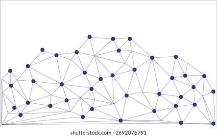 Abstract Polygonal Mesh with Black Nodes and Thin Lines, Creating a Minimalist Geometric Network Pattern