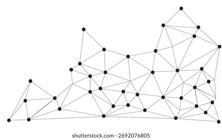 Malla poligonal Abstractas con nodos negros y líneas delgadas, creando un patrón de red geométrica minimalista