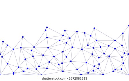 Malha poligonal abstrata com nós pretos e linhas finas, criando um padrão de rede geométrica minimalista