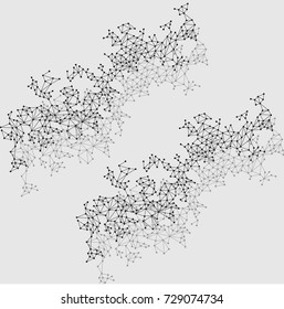 abstract polygonal molecule with lines and connecting points.
