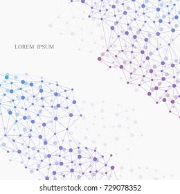 abstract polygonal molecule with lines and connecting points.