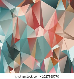 Abstract polygonal mosaic background consisting of triangles of different sizes and colors. Vector illustration in low poly style. Modern geometrical backdrop. Crumpled colorful surface