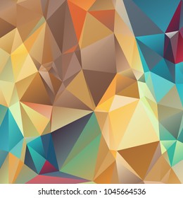 Abstract polygonal mosaic background consisting of triangles of different sizes and colors. Vector illustration in low poly style. Creative geometrical wallpaper. Crumpled surface