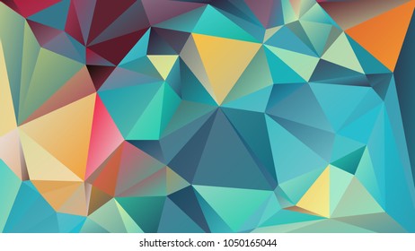 Abstract polygonal mosaic background consisting of triangles of different sizes and colors. Vector illustration in low poly style. Creative geometrical wallpaper. Crumpled colorful surface