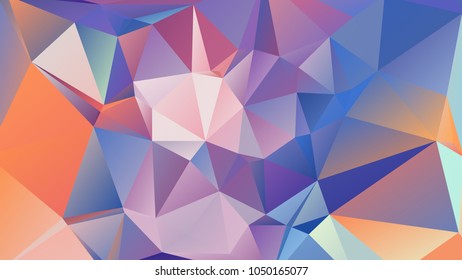 Abstract polygonal mosaic background consisting of triangles of different sizes and colors. Vector illustration in low poly style. Creative geometrical wallpaper. Crumpled colorful surface
