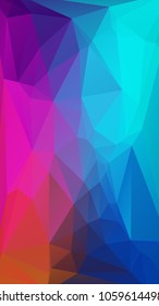 Abstract polygonal mosaic background consisting of triangles of different sizes and colors. Vector illustration in low poly style. Creative geometrical wallpaper. Crumpled colorful surface