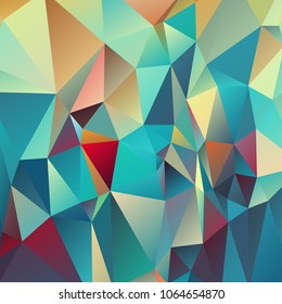 Abstract polygonal mosaic background consisting of triangles of different sizes and colors. Vector illustration in low poly style. Creative geometrical wallpaper. Crumpled colorful surface