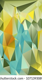 Abstract polygonal mosaic background consisting of triangles of different sizes and colors. Vector illustration in low poly style. Creative geometrical wallpaper. Crumpled colorful surface
