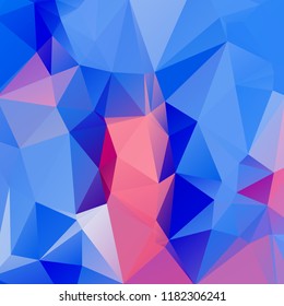 Abstract polygonal mosaic background consisting of triangles of different sizes and colors. Vector illustration in low poly style. Modern geometrical backdrop. Crumpled colorful surface.