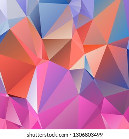 Abstract polygonal mosaic background consisting of triangles of different sizes and colors. Modern geometrical backdrop. Crumpled colorful surface.