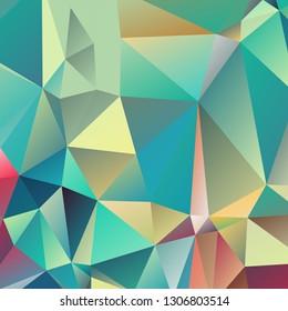 Abstract polygonal mosaic background consisting of triangles of different sizes and colors. Modern geometrical backdrop. Crumpled colorful surface.