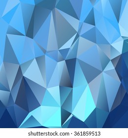 Abstract polygonal mosaic background consisting of triangles of different sizes and colors. Vector illustration in low poly style