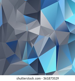 Abstract polygonal mosaic background consisting of triangles of different sizes and colors. Vector illustration in low poly style