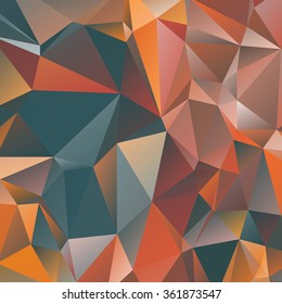 Abstract polygonal mosaic background consisting of triangles of different sizes and colors. Vector illustration in low poly style