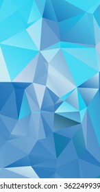 Abstract polygonal mosaic background consisting of triangles of different sizes and colors. Vector illustration in low poly style