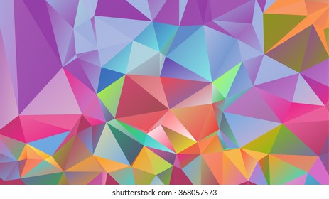 Abstract polygonal mosaic background consisting of triangles of different sizes and colors. Vector illustration in low poly style