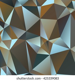 Abstract polygonal mosaic background consisting of triangles of different sizes and colors. Vector illustration in low poly style