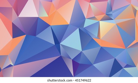 Abstract polygonal mosaic background consisting of triangles of different sizes and colors. Vector illustration in low poly style