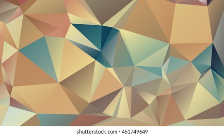 Abstract polygonal mosaic background consisting of triangles of different sizes and colors. Vector illustration in low poly style