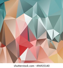 Abstract polygonal mosaic background consisting of triangles of different sizes and colors. Vector illustration in low poly style