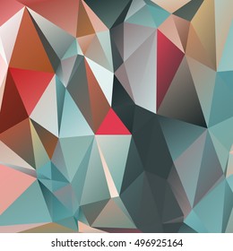 Abstract polygonal mosaic background consisting of triangles of different sizes and colors. Vector illustration in low poly style