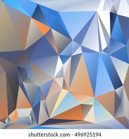 Abstract polygonal mosaic background consisting of triangles of different sizes and colors. Vector illustration in low poly style
