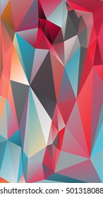 Abstract polygonal mosaic background consisting of triangles of different sizes and colors. Vector illustration in low poly style
