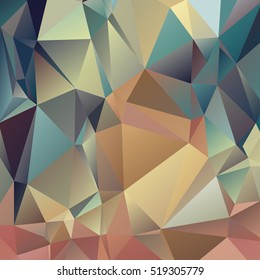 Abstract polygonal mosaic background consisting of triangles of different sizes and colors. Vector illustration in low poly style