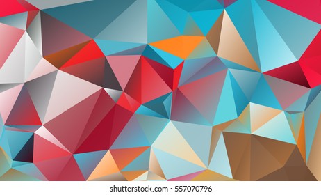 Abstract polygonal mosaic background consisting of triangles of different sizes and colors. Vector illustration in low poly style