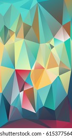 Abstract polygonal mosaic background consisting of triangles of different sizes and colors. Vector illustration in low poly style
