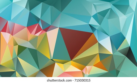 Abstract polygonal mosaic background consisting of triangles of different sizes and colors. Vector illustration in low poly style