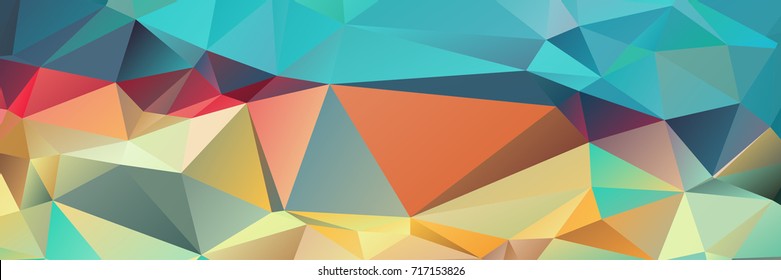 Abstract polygonal mosaic background consisting of triangles of different sizes and colors. Vector illustration in low poly style