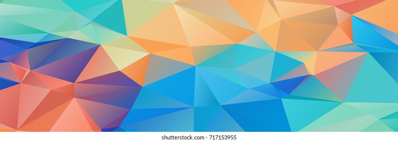 Abstract polygonal mosaic background consisting of triangles of different sizes and colors. Vector illustration in low poly style