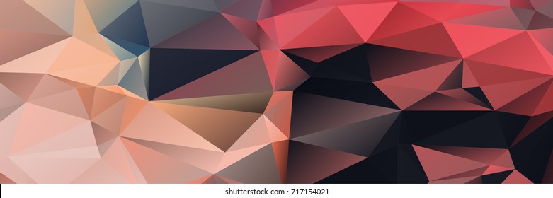 Abstract polygonal mosaic background consisting of triangles of different sizes and colors. Vector illustration in low poly style