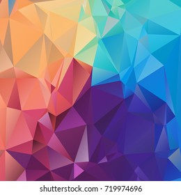 Abstract polygonal mosaic background consisting of triangles of different sizes and colors. Vector illustration in low poly style