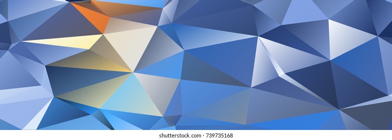 Abstract polygonal mosaic background consisting of triangles of different sizes and colors. Vector illustration in low poly style
