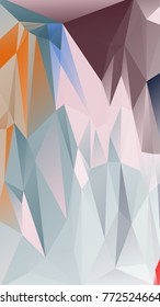 Abstract polygonal mosaic background consisting of triangles of different sizes and colors. Vector illustration in low poly style