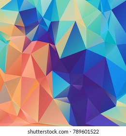 Abstract polygonal mosaic background consisting of triangles of different sizes and colors. Vector illustration in low poly style