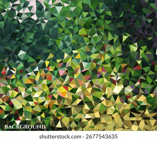 Abstract polygonal mosaic background with shades of green and yellow