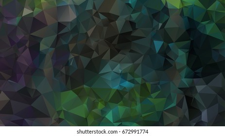 Abstract Polygonal Mosaic background of triangles green, black color. Blurry grid. Vector illustration for business artwork. Creative Design Templates. For banners, poster, postcards, holiday.